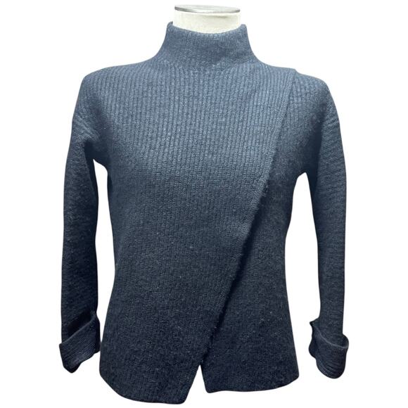 Athleta Azalea Merino Wool Cashmere Mock Neck Sweater Black Medium - Picture 1 of 4